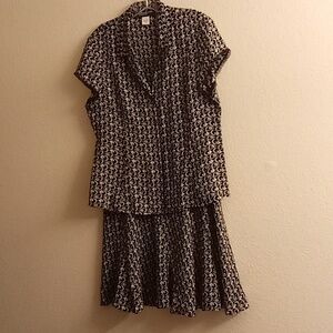 JONES NEW YORK COLLECTION Silk Office Wedding  Size 12 Black-White Colors B28 P